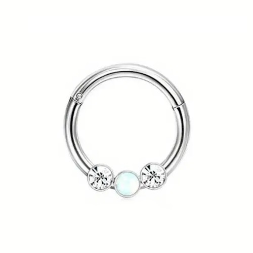 Piercing Segment Septo Zircônias Daith Aço Mod. 4